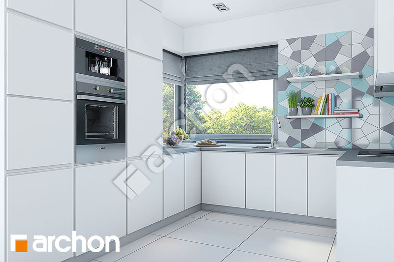 Проект дома ARCHON+ Дом в малиновках (Г) визуализация кухни 1 вид 1