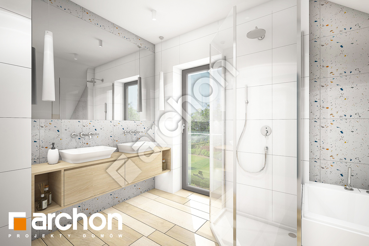 Проект дома ARCHON+ Дом в малиновках (Г) визуализация ванной (визуализация 3 вид 1)