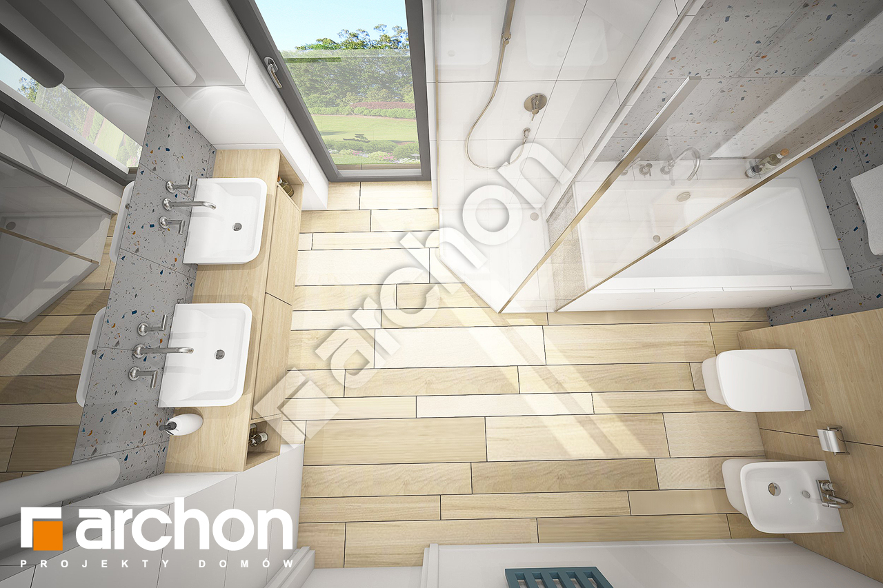 Проект дома ARCHON+ Дом в малиновках (Г) визуализация ванной (визуализация 3 вид 4)