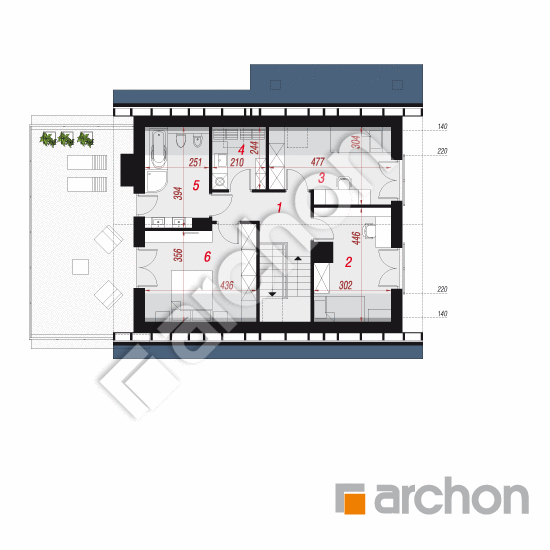 Проект будинку ARCHON+ Будинок в малинівці (Г) План мансандри