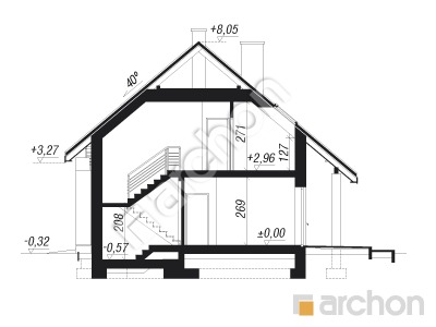 Проект дома ARCHON+ Дом в малиновках (Г) Розріз будинку