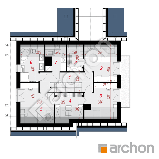 Проект дома ARCHON+ Дом в аурорах 7 (П) План мансандри