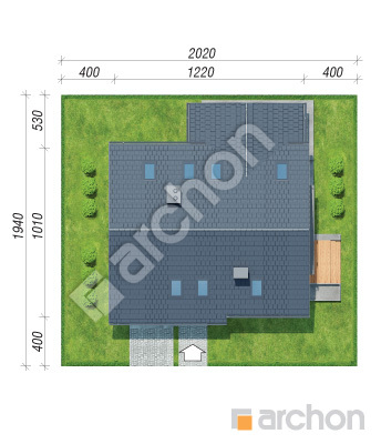 Проєкт будинку ARCHON+ Будинок в аурорах 7 (П) Ситуація