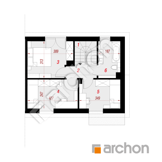 Проект будинку ARCHON+ Будинок в еверніях 4 (БА) План мансандри