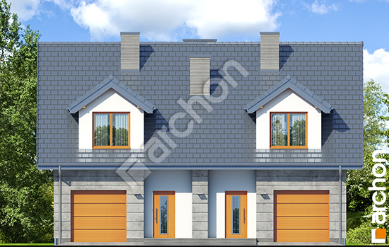 Передний фасад Дом под гинко 7 (ГР2) вер.2