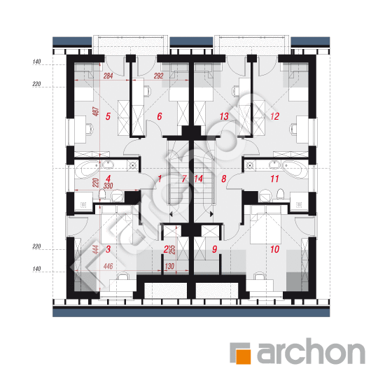 Проєкт будинку ARCHON+ Будинок під гінко 7 (ГР2) вер.2 План мансандри