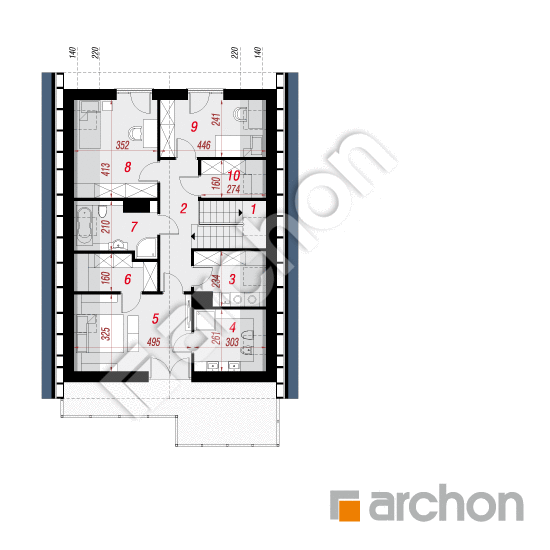 Проект будинку ARCHON+ Будинок під хікорою 2 План мансандри