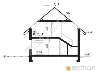 Проект дома ARCHON+ Дом под хикорой 2 Розріз будинку