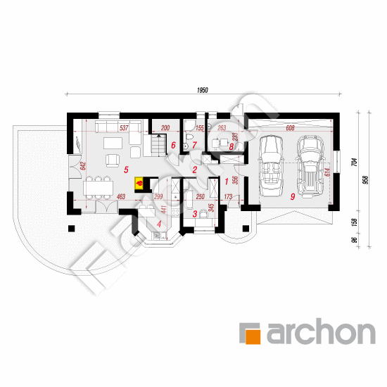 Проект будинку ARCHON+ Будинок в майорані 2 (Г2) План першого поверху