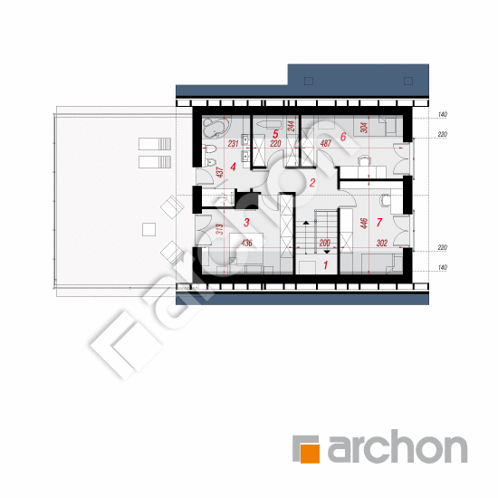 Проект дома ARCHON+ Дом в малиновках (Г2П) План мансандри