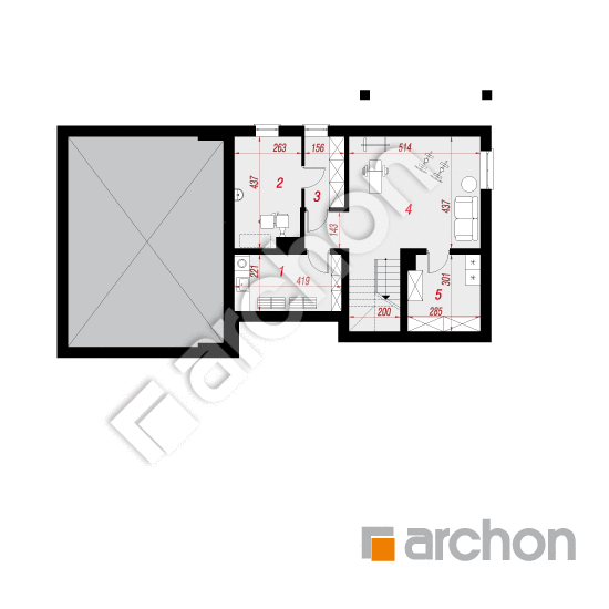 Проект будинку ARCHON+ Будинок в малинівці (Г2П) План підвалу