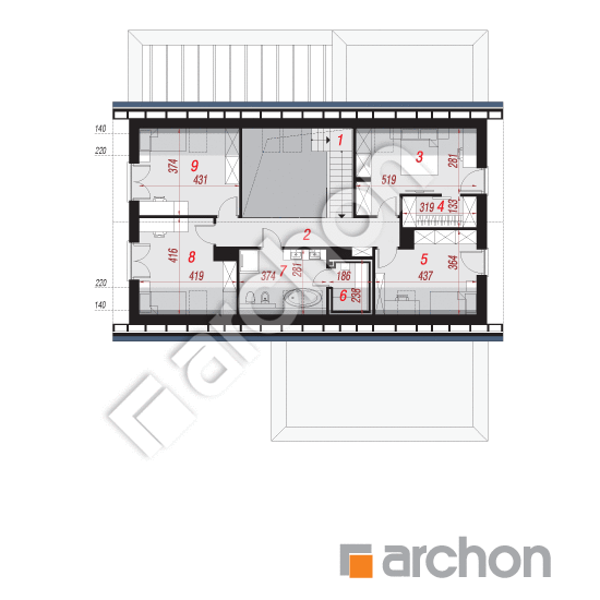 Проект будинку ARCHON+ Будинок в підсніжниках 15 (Г2) План мансандри