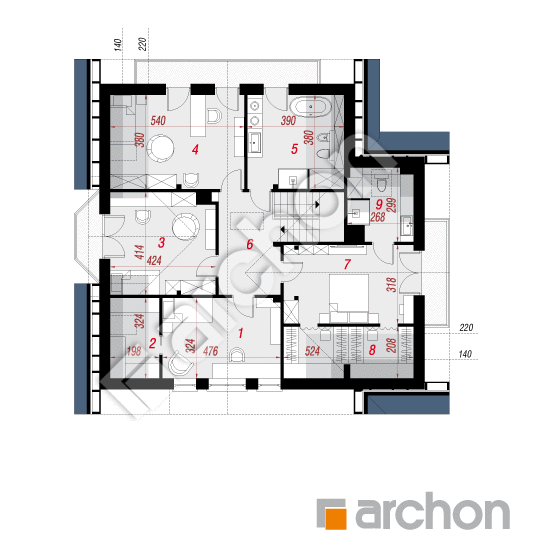 Проект дома ARCHON+ Дом в дуброве 2 (Г2) вер. 2 План мансандри