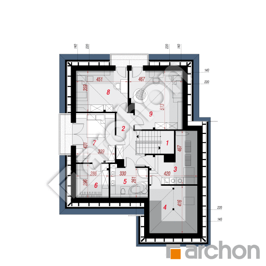 Проект будинку ARCHON+ Будинок в сансев'єріях План мансандри