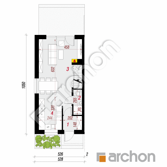 Проєкт будинку ARCHON+ Будинок в рівіях 4 (Б) вер.2 План першого поверху