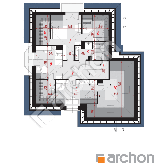 Проект будинку ARCHON+ Будинок в діброві (Г2) вер.2 План мансандри