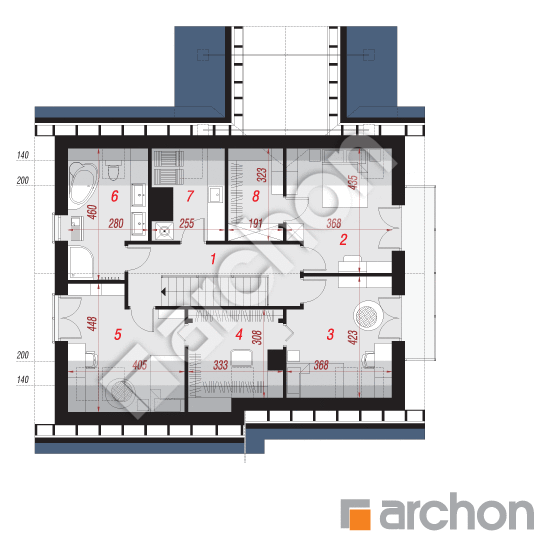 Проект будинку ARCHON+ Будинок в аурорах 7 План мансандри