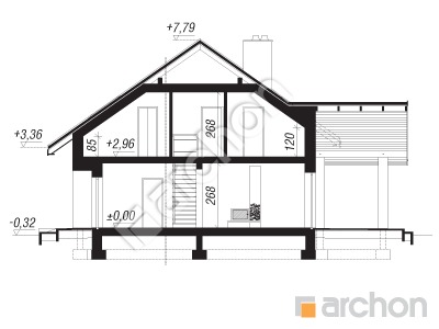 Проєкт будинку ARCHON+ Будинок в аурорах 7 Розріз будинку