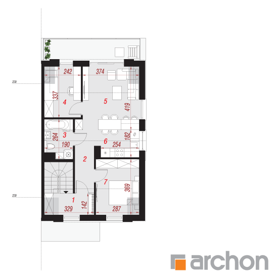 Проект дома ARCHON+ Дом в фиалках 7 (Р2Б) План мансандри