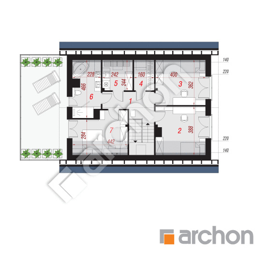 Проект будинку ARCHON+ Будинок в малинівці 14 (Г) План мансандри