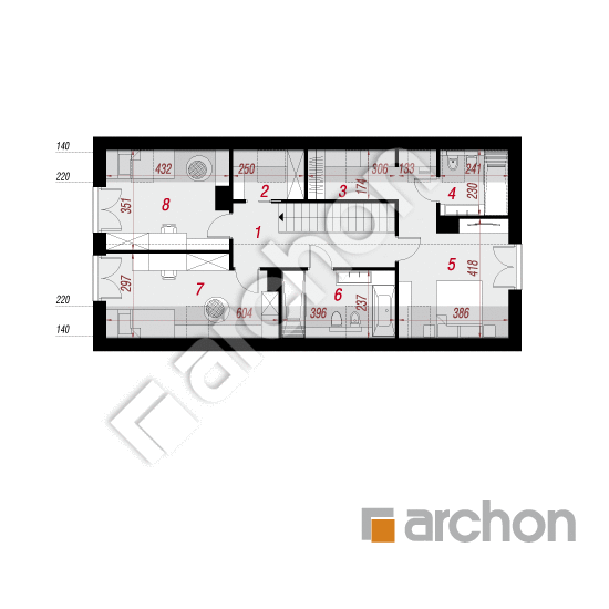 Проект дома ARCHON+ Дом в таурине План мансандри
