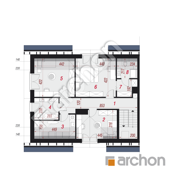Проект будинку ARCHON+ Будинок в сріблянках 3 (Б) План мансандри