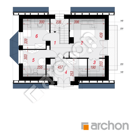 Проект дома ARCHON+ Дом в кориандре 2 вер.2 План мансандри