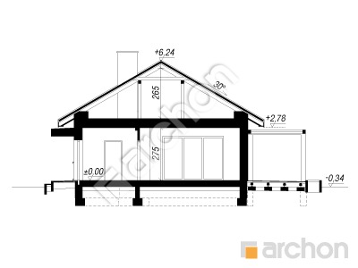 Проект дома ARCHON+ Дом в мекинтошах 18 Розріз будинку