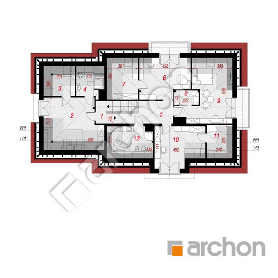 Проект дома ARCHON+ Дом в каллах 5 (Г2Н) План мансандри