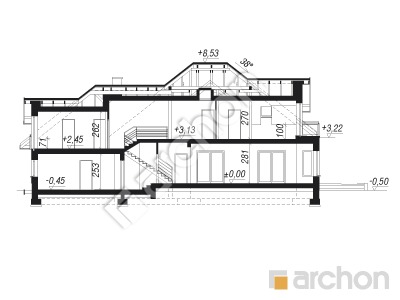 Проект дома ARCHON+ Дом в каллах 5 (Г2Н) Розріз будинку
