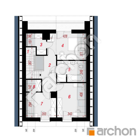 Проект дома ARCHON+ Дом под сикоморой 2 План мансандри