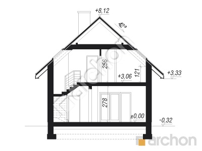 Проєкт будинку ARCHON+ Будинок під сикоморою 2 Розріз будинку