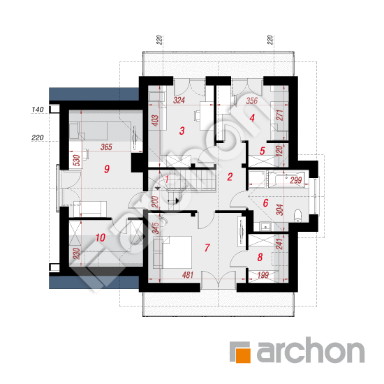 Проект будинку ARCHON+ Будинок в абрикосах 3 вер.2 План мансандри