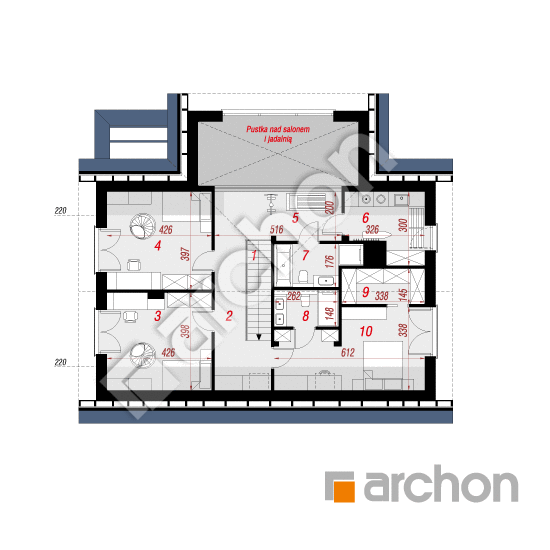 Проект будинку ARCHON+ Будинок під гледичіями (Г2) План мансандри