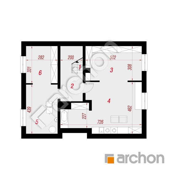 Проект дома ARCHON+ Дом в хлорофитуме 6 (ПТ) План підвалу