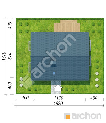 Проєкт будинку ARCHON+ Будинок в хлорофітумі 6 (ПТ) Ситуація