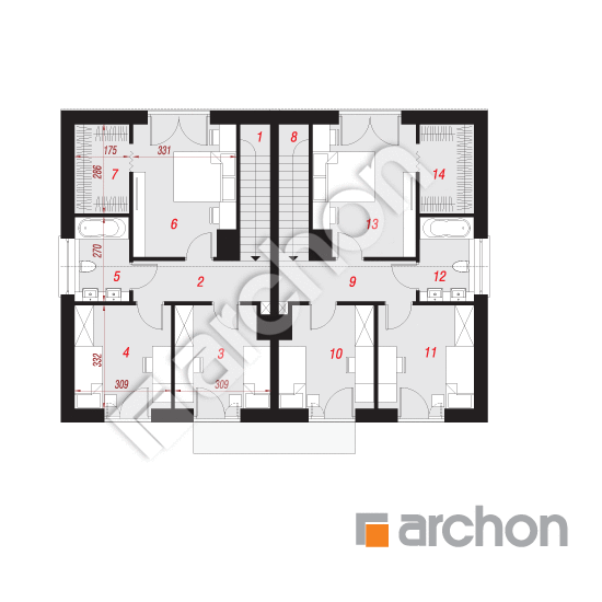 Проект дома ARCHON+ Дом в тунбергиях 2 (Р2А) План мансандри