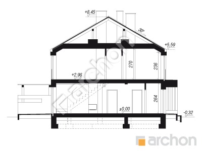 Проект дома ARCHON+ Дом в тунбергиях 2 (Р2А) Розріз будинку
