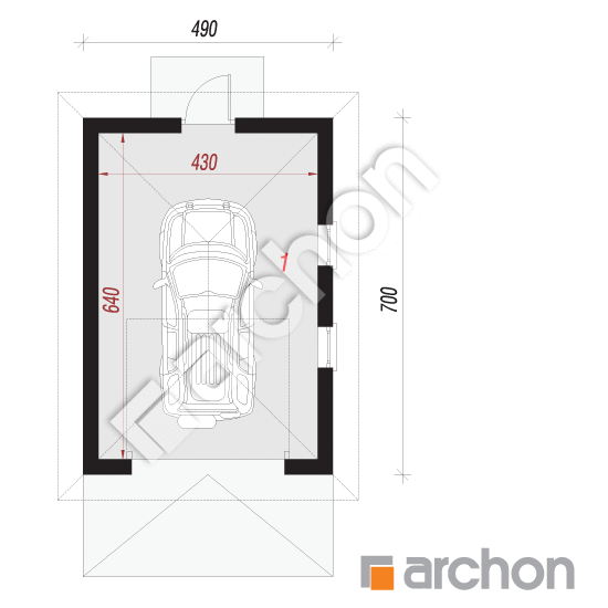 Проект дома ARCHON+ Г34 - Одноместный гараж План першого поверху