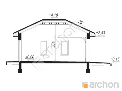 Проект дома ARCHON+ Г34 - Одноместный гараж Розріз будинку
