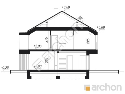 Проект дома ARCHON+ Дом под милином (Б) Розріз будинку