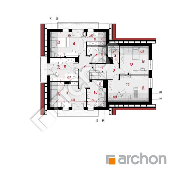 Проект будинку ARCHON+ Будинок в орегано вер.2 План мансандри