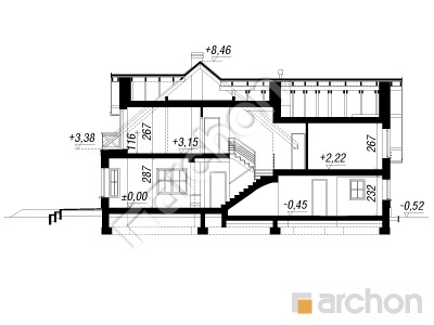 Проект дома ARCHON+ Дом в орегано вер.2 Розріз будинку