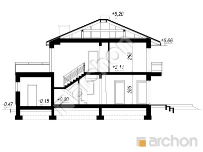 Проект дома ARCHON+ Вилла Ирма Розріз будинку