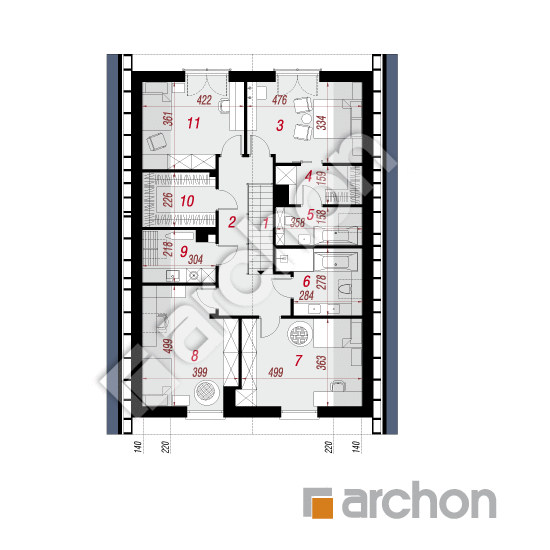 Проект будинку ARCHON+ Будинок в аурорах 19 (Г2) План мансандри