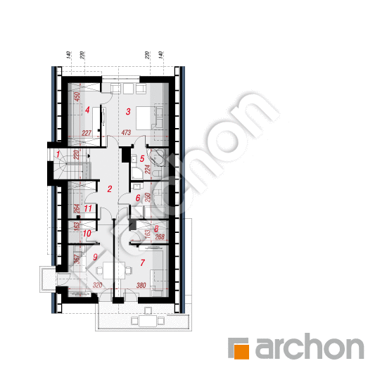 Проект будинку ARCHON+ Будинок в каррі вер.2 План мансандри