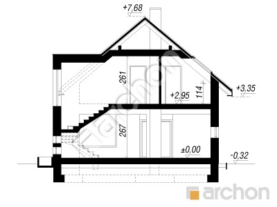 Проект дома ARCHON+ Дом в карри вер.2 Розріз будинку