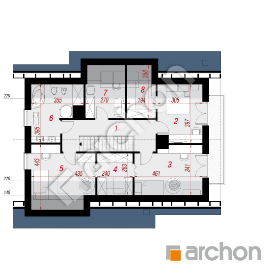 Проект будинку ARCHON+ Будинок в аурорах (П) План мансандри
