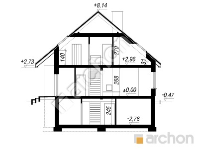 Проект дома ARCHON+ Дом в аурорах (П) Розріз будинку