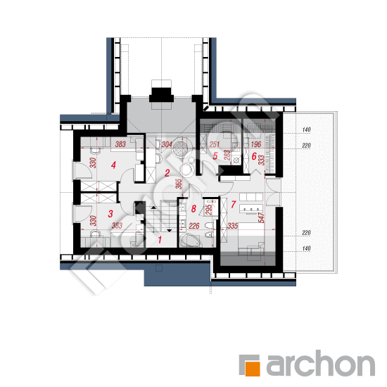 Проект будинку ARCHON+ Будинок в брунерах (Г2) План мансандри